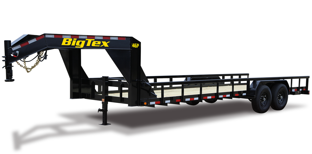 Big Tex Trailers 14GP Heavy Duty Pipe Top Gooseneck Lowboy Trailer
